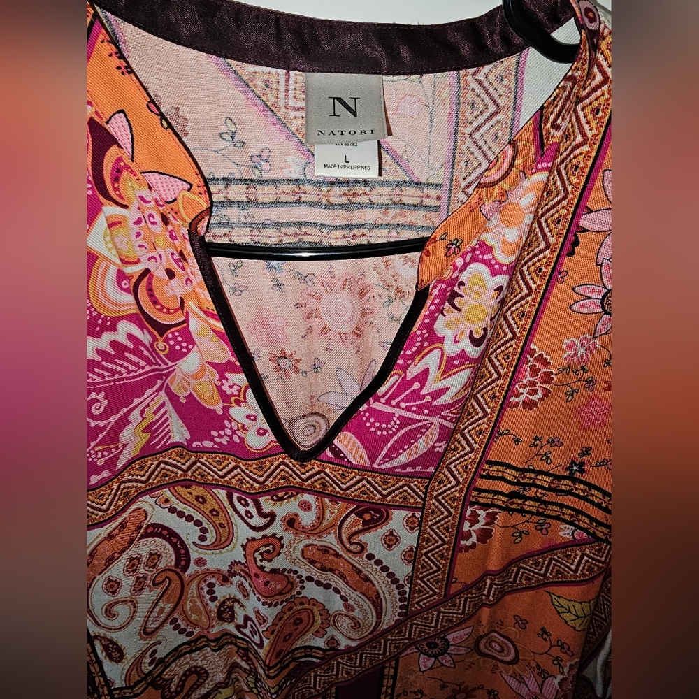 Natori Multicolor Paisley Blouse